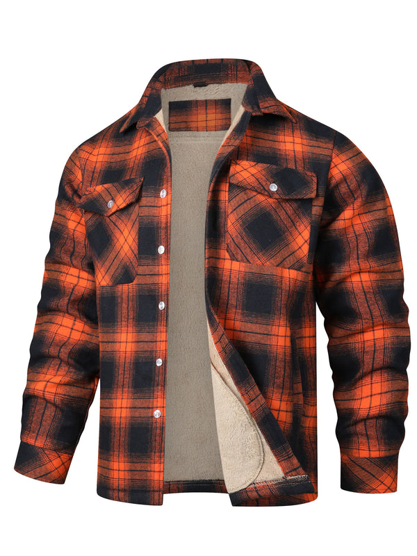 Sherpa Lined Fleece Plaid Flannel Shirt Jacket Coat Soft Snuggly Mens Winter Warm Cozy Jacket