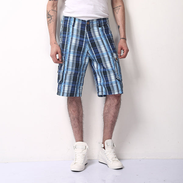 New cotton five-point pants summer pants casual shorts plaid men shorts beach pants