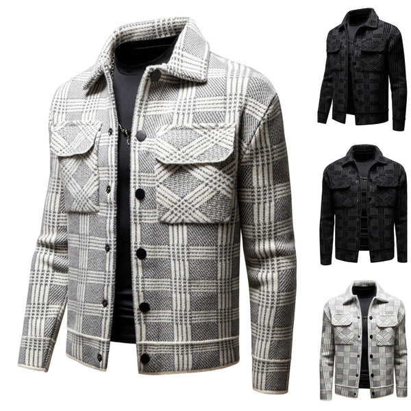 9362 Men's Casual Plaid Lapel Jacket
