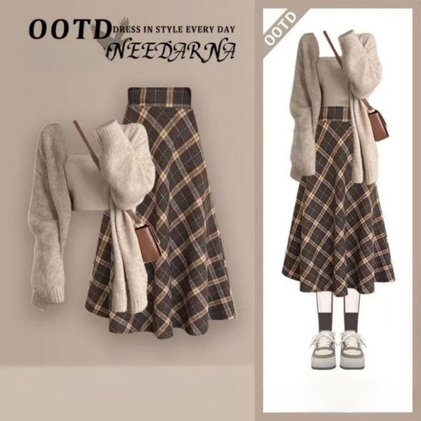 Light luxury high-end fashion suit women's spring and autumn new knitted cardigan inside