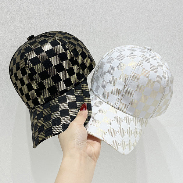 Plaid Baseball Cap Outdoor Sports Women Sunscreen Shade Cap Men