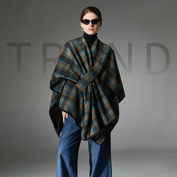 New Blue Plaid Shawl