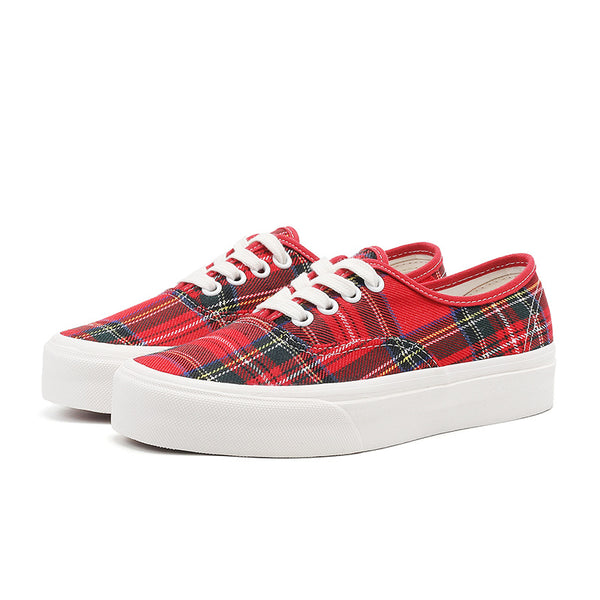 Niche design Scottish pattern plaid low-top board shoes couple lightweight breathable platform canvas shoes